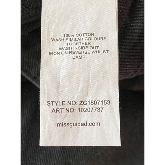 NWT Missguided Sz 8P Denim Riot High Rise Mom Jeans High Joggers Black Carrot - Picture 8 of 8